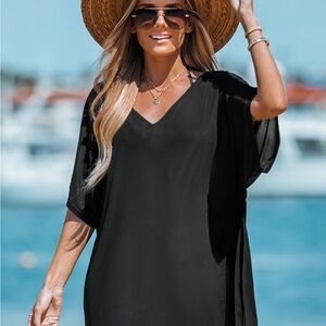 Women’s New Cupshe Black Beach Coverup Medium